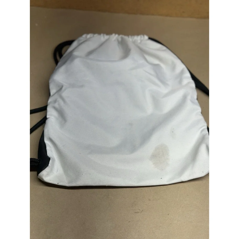 Adidas Sports Drawstring Bag Zipper Pockets Black & White 16